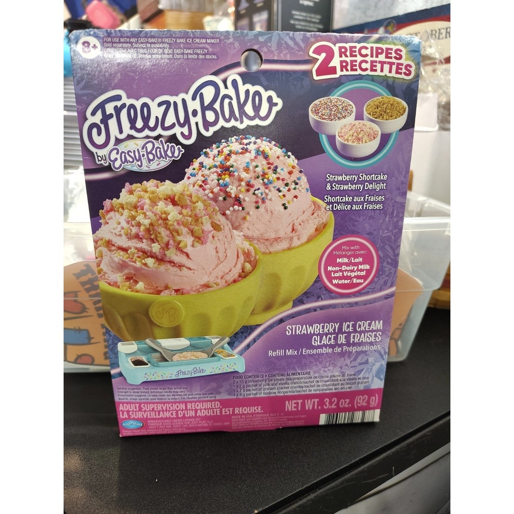 Freezy-Bake by Easy-Bake Strawberry Ice Cream Refill Mix, 3.2 OZ, LOT OF 2
